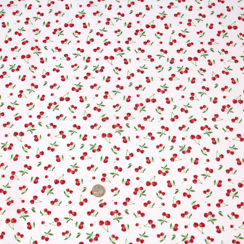 Tissu cotonnade LES PETITES CERISES - OEKO - TEX - tissuspipi.com