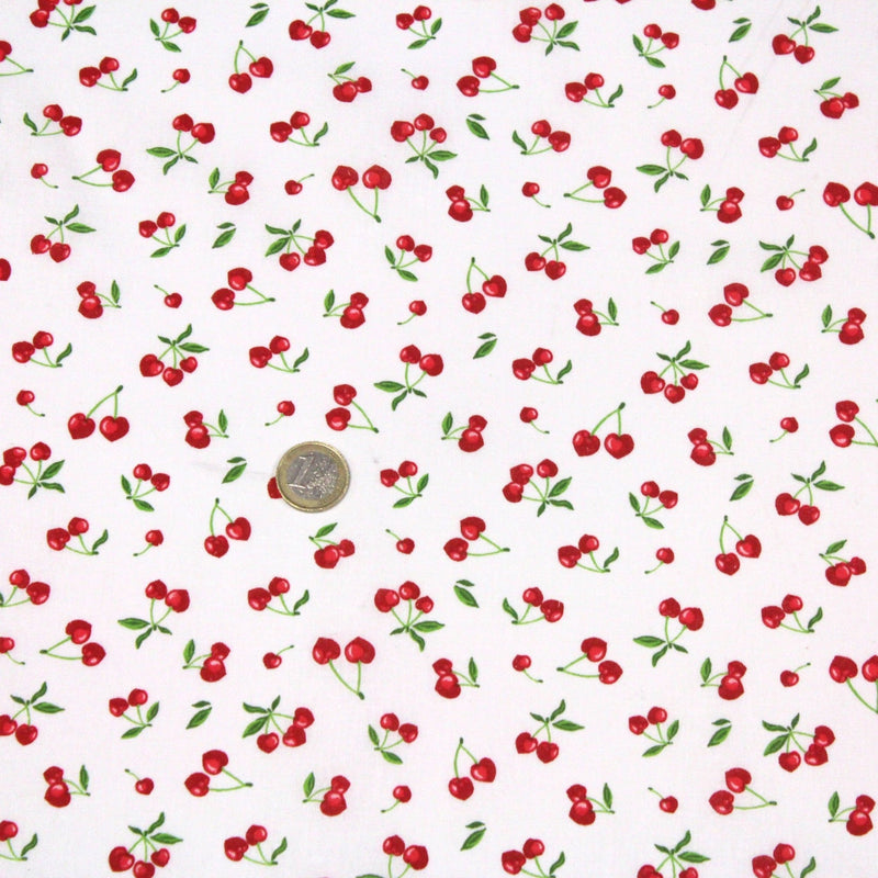 Tissu cotonnade LES PETITES CERISES - OEKO - TEX - tissuspipi.com