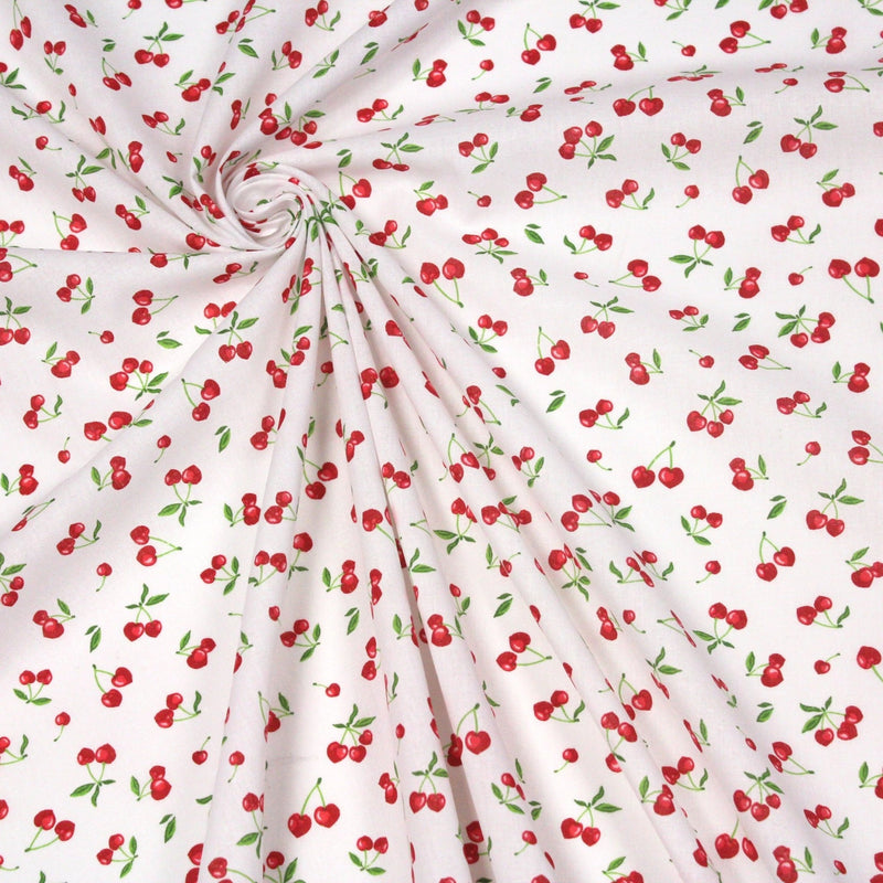 Tissu cotonnade LES PETITES CERISES - OEKO - TEX - tissuspipi.com