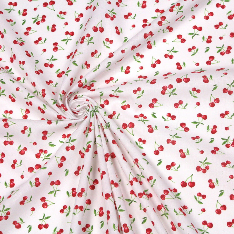 Tissu cotonnade LES PETITES CERISES - OEKO - TEX - tissuspipi.com