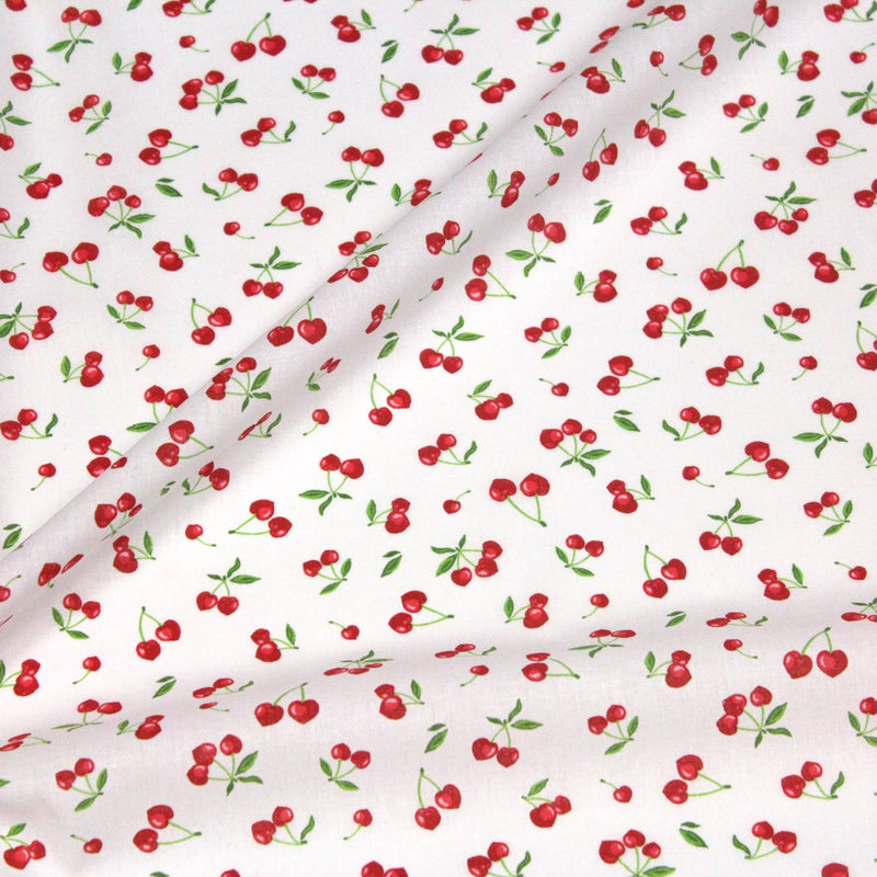 Tissu cotonnade LES PETITES CERISES - OEKO - TEX - tissuspipi.com