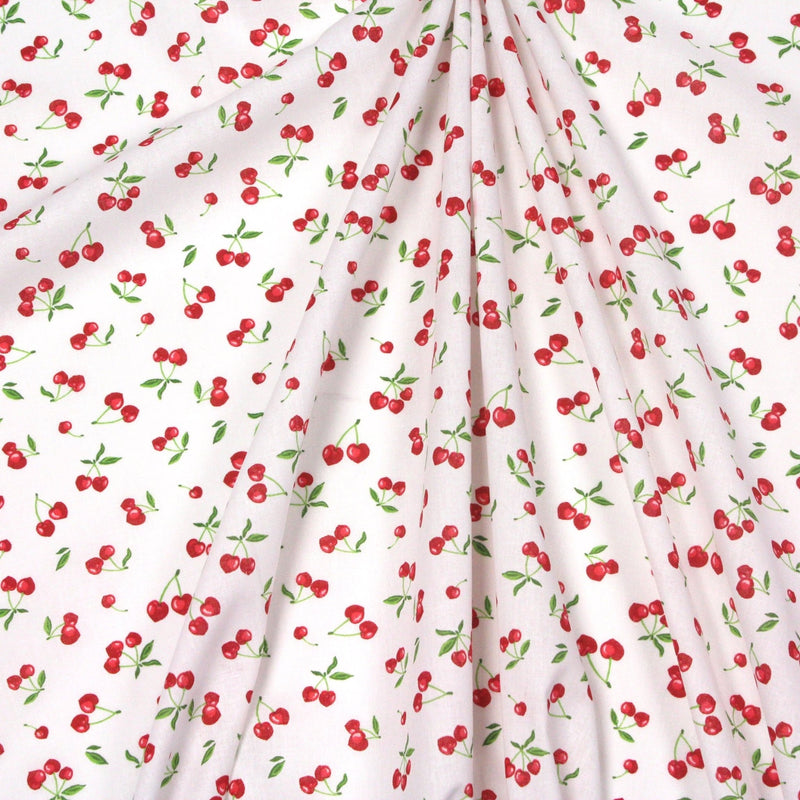 Tissu cotonnade LES PETITES CERISES - OEKO - TEX - tissuspipi.com