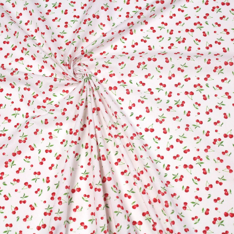Tissu cotonnade LES PETITES CERISES - OEKO - TEX - tissuspipi.com