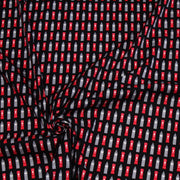 Tissu popeline de coton LONDON aux boîtes aux lettres mailbox rouges & Big Ben, fond noir - tissuspipi.com