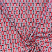 Tissu popeline coton LONDON, cabines téléphoniques rouges & réverbères britanniques - tissuspipi.com