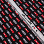 Tissu popeline de coton LONDON aux boîtes aux lettres mailbox rouges & Big Ben, fond noir - tissuspipi.com