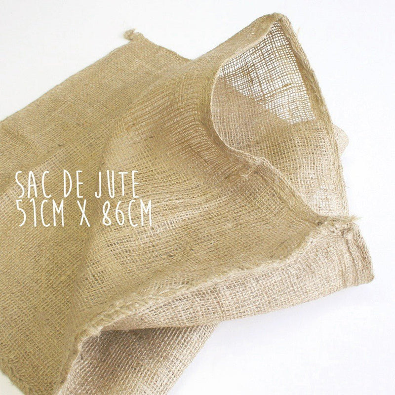 Sac de jute en toile naturelle, 51cm x 86cm - tissuspipi.com
