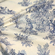 Tissu coton épais demi - natté TOILE DE JOUY, grande largeur 280cm : bleu, vert, rouge, noir - OEKO - TEX - tissuspipi.com