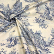 Tissu coton épais demi - natté TOILE DE JOUY, grande largeur 280cm : bleu, vert, rouge, noir - OEKO - TEX - tissuspipi.com