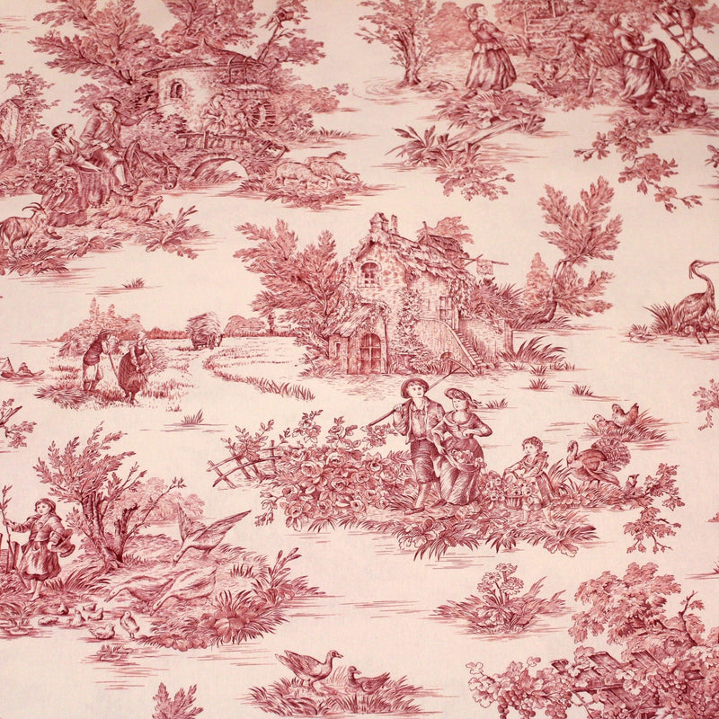 Tissu coton épais demi - natté TOILE DE JOUY, grande largeur 280cm : bleu, vert, rouge, noir - OEKO - TEX - tissuspipi.com