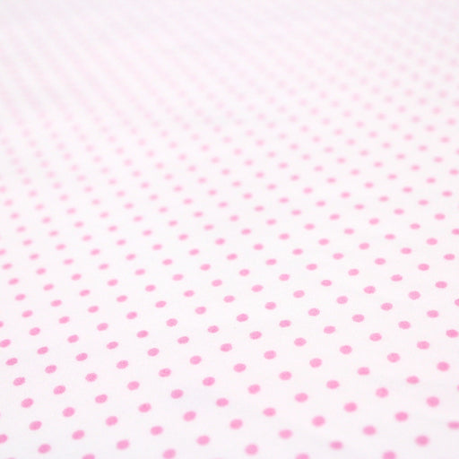 Tissu popeline de coton blanche à pois roses - COLLECTION POLKA DOT - tissuspipi.com