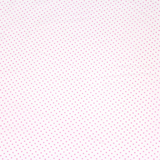 Tissu popeline de coton blanche à pois roses - COLLECTION POLKA DOT - tissuspipi.com