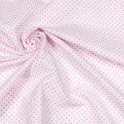 Tissu popeline de coton blanche à pois roses - COLLECTION POLKA DOT - tissuspipi.com