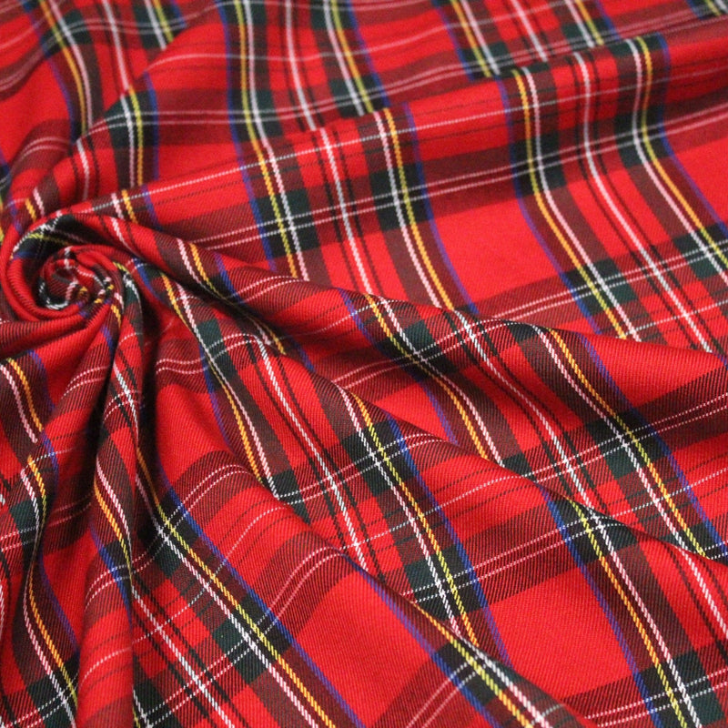 Tissu écossais, authentique TARTAN "Royal Stewart" rouge - tissuspipi.com