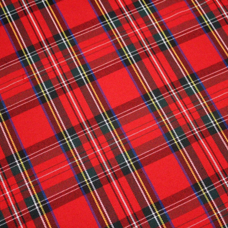 Tissu écossais, authentique TARTAN "Royal Stewart" rouge - tissuspipi.com