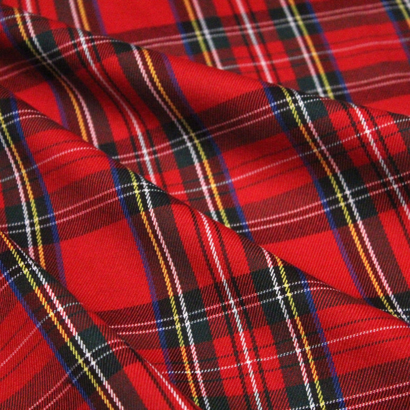 Tissu écossais, authentique TARTAN "Royal Stewart" rouge - tissuspipi.com