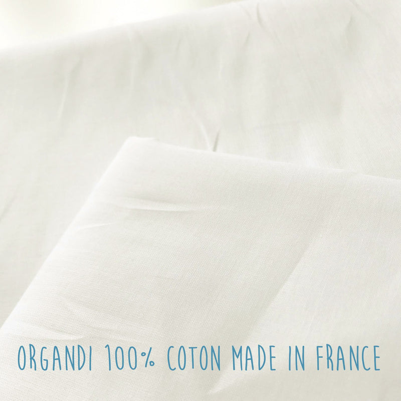Tissu organdi 100% coton blanc cassé - Fabrication française - OEKO - TEX - tissuspipi.com