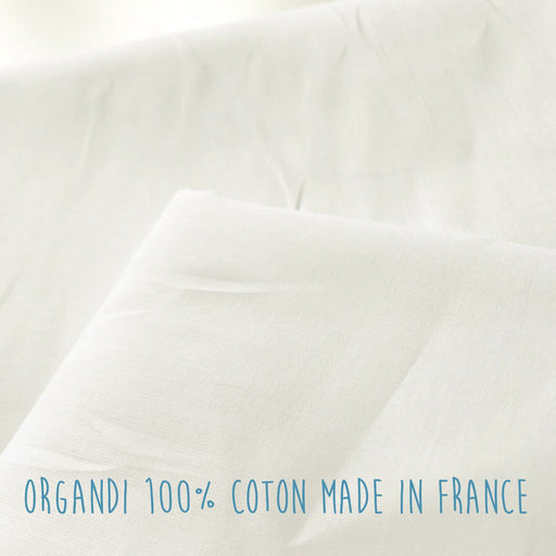 Tissu organdi 100% coton blanc cassé - Fabrication française - OEKO - TEX - tissuspipi.com