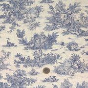 Tissu coton Toile de Jouy traditionnelle 160cm de large : bleu, rouge, vert, gris - OEKO - TEX - tissuspipi.com