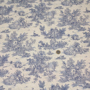 Tissu coton Toile de Jouy traditionnelle 160cm de large : bleu, rouge, vert, gris - OEKO - TEX - tissuspipi.com