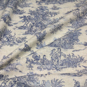 Tissu coton Toile de Jouy traditionnelle 160cm de large : bleu, rouge, vert, gris - OEKO - TEX - tissuspipi.com