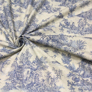 Tissu coton Toile de Jouy traditionnelle 160cm de large : bleu, rouge, vert, gris - OEKO - TEX - tissuspipi.com