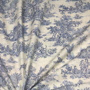 Tissu coton Toile de Jouy traditionnelle 160cm de large : bleu, rouge, vert, gris - OEKO - TEX - tissuspipi.com