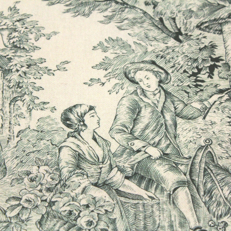 Tissu coton épais demi - natté TOILE DE JOUY, grande largeur 280cm : bleu, vert, rouge, noir - OEKO - TEX - tissuspipi.com