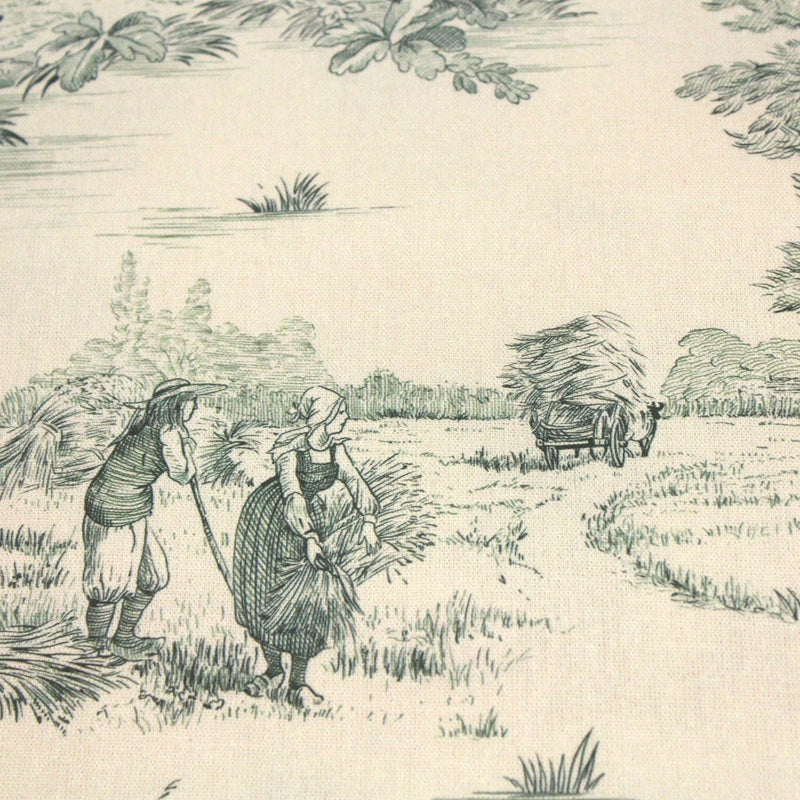 Tissu coton épais demi - natté TOILE DE JOUY, grande largeur 280cm : bleu, vert, rouge, noir - OEKO - TEX - tissuspipi.com