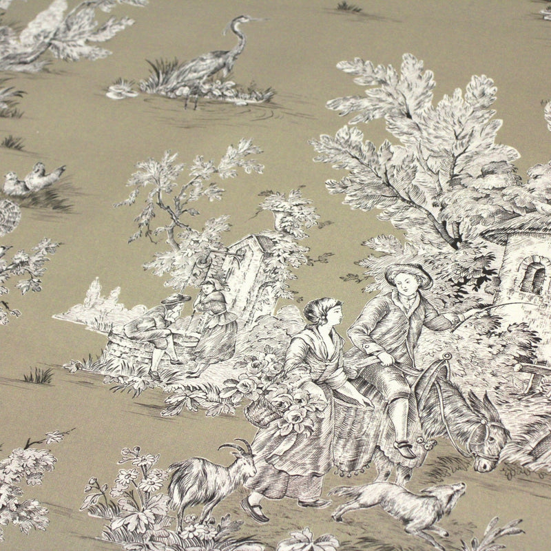 Tissu Toile de Jouy traditionnelle, nombreux fonds très colorés au choix, grande largeur 280cm - OEKO - TEX STANDARD 100 - tissuspipi.com