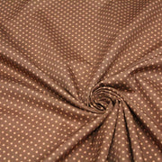 Tissu popeline de coton marron clair aux pois crème - COLLECTION POLKA DOT - tissuspipi.com