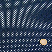 Tissu popeline de coton bleu nuit à pois blancs - COLLECTION POLKA DOT - Oeko - Tex - tissuspipi.com