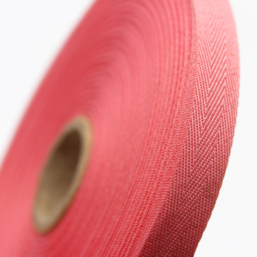 Ruban de sergé rose 10mm - Galette de 50 mètres - Fabrication française - tissuspipi.com