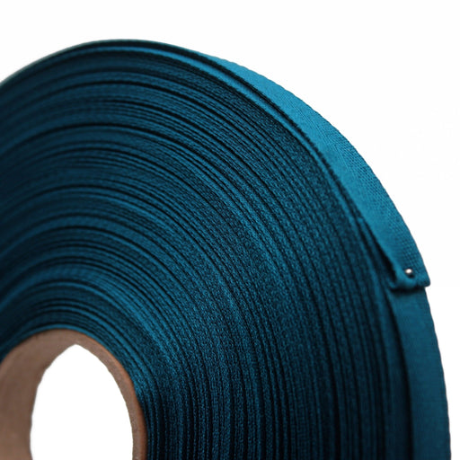 Ruban de sergé bleu pétrole 10mm - Galette de 50 mètres - Fabrication française - tissuspipi.com