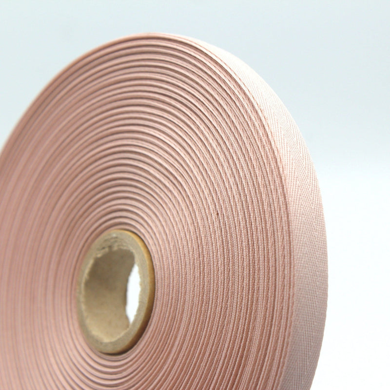 Ruban de sergé vieux rose 10mm - Galette de 50 mètres - Fabrication française - tissuspipi.com