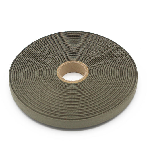 Ruban de sergé taupe 10mm - Galette de 50 mètres - Fabrication française - tissuspipi.com