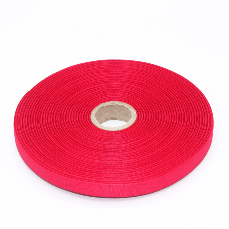 Ruban de sergé rose framboise 10mm - Galette de 50 mètres - Fabrication française - tissuspipi.com