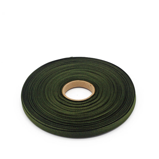 Ruban de sergé vert kaki 10mm - Galette de 50 mètres - Fabrication française - tissuspipi.com