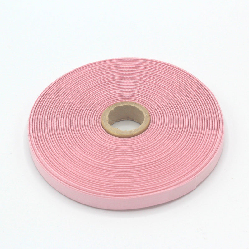 Ruban de sergé rose pâle 10mm - Galette de 50 mètres - Fabrication française - tissuspipi.com