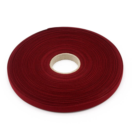 Ruban de sergé rouge bordeaux 10mm - Galette de 50 mètres - Fabrication française - tissuspipi.com