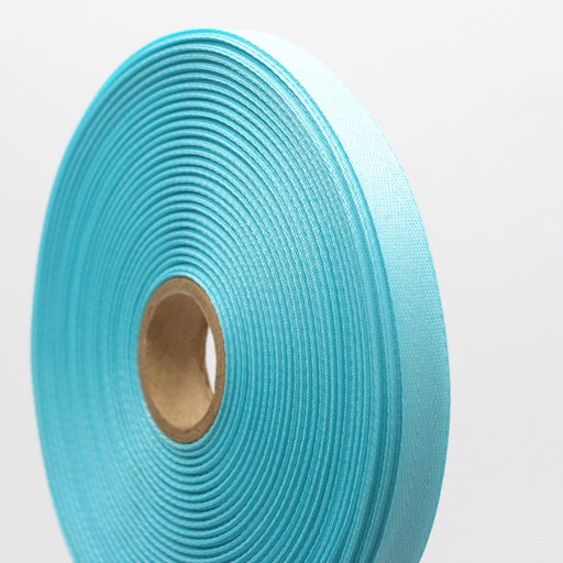 Ruban de sergé bleu lagon 10mm - Galette de 50 mètres - Fabrication française - tissuspipi.com