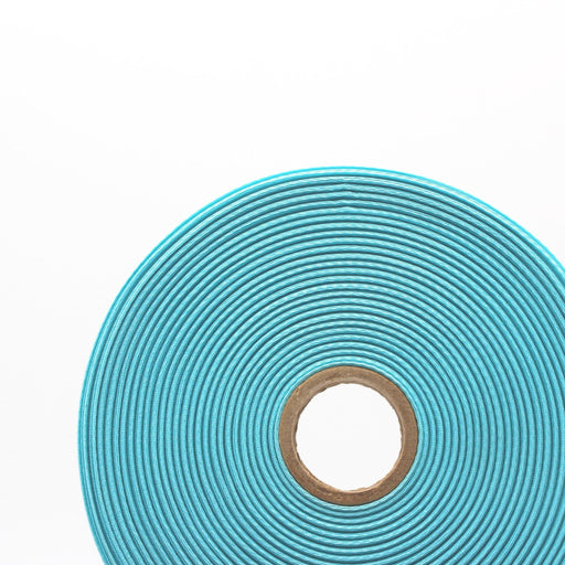 Ruban de sergé bleu lagon 10mm - Galette de 50 mètres - Fabrication française - tissuspipi.com