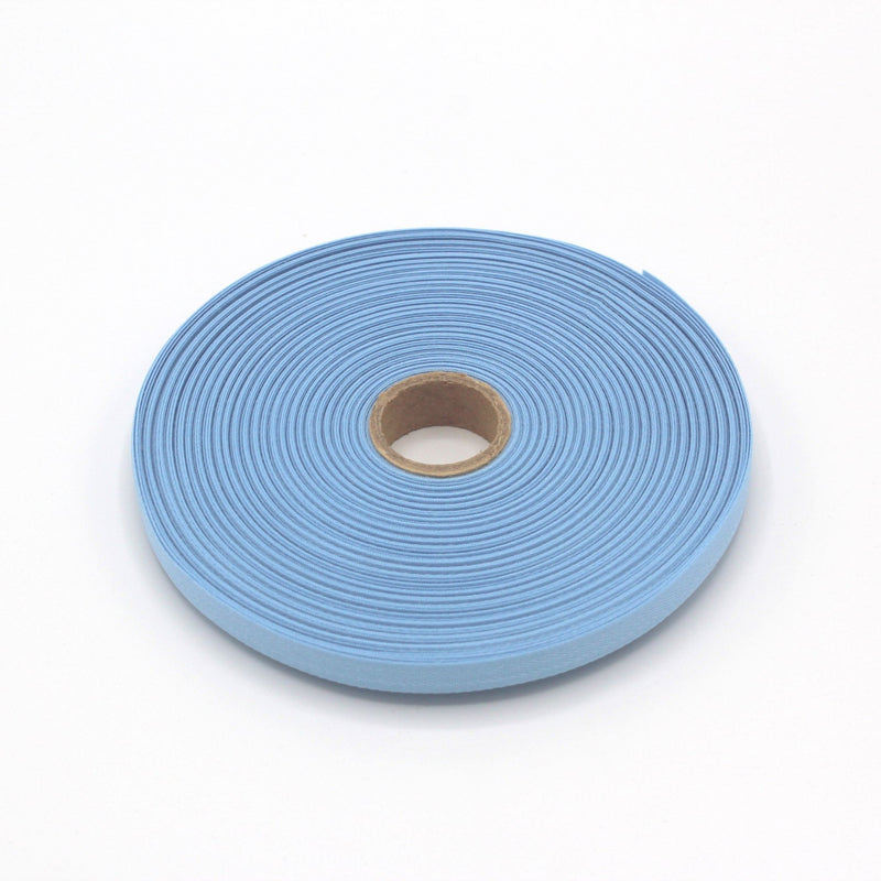 Ruban de sergé bleu ciel 10mm - Galette de 50 mètres - Fabrication française - tissuspipi.com