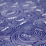 Tissu cotonnade vagues japonaises NAMI bleu roi et blanches, façon Kanagawa par Hokusai - OEKO - TEX STANDARD 100 - tissuspipi.com