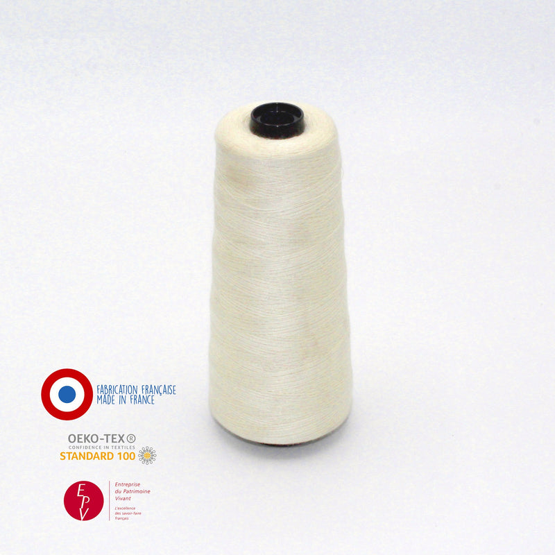 Cône de fil écru - 4300m - Fabrication française - Oeko - Tex - tissuspipi.com