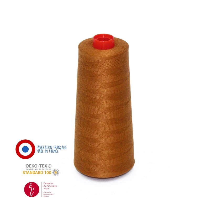 Cône de fil jean cuivre - 4300m - Fabrication française - Oeko - Tex - tissuspipi.com