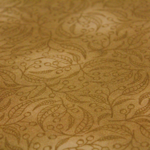 Tissu cotonnade faux - uni cappuccino, branches & feuilles - tissuspipi.com