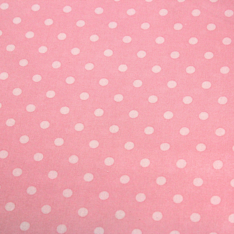 Tissu de coton rose à pois roses pâle 6mm - COLLECTION POLKA DOT - tissuspipi.com
