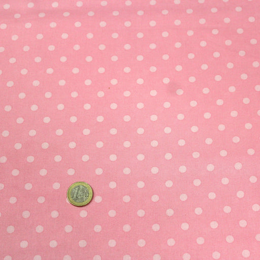 Tissu de coton rose à pois roses pâle 6mm - COLLECTION POLKA DOT - tissuspipi.com