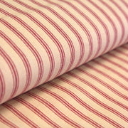 Tissu cotonnade, crème à rayures rouges - tissuspipi.com